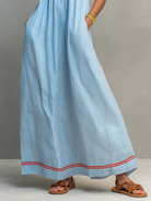 Conjunto Falda Maxi Estampada Azul